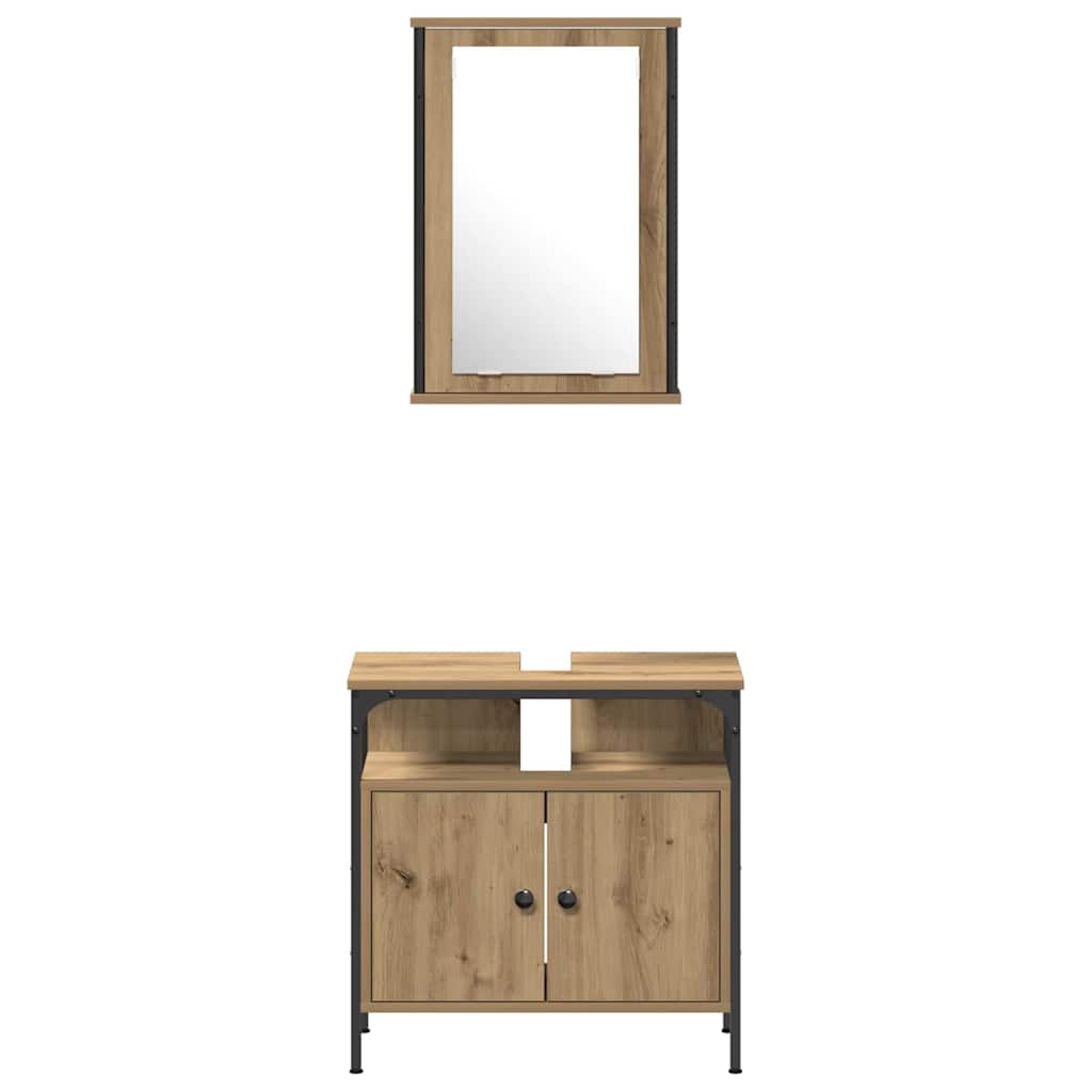 Set di mobili per il bagno 4 pz Rovere artigianale | homemem39
