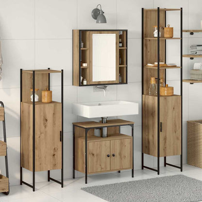 Set di mobili per il bagno 4 pz Rovere artigianale | homemem39