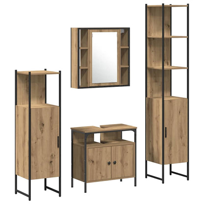 Set di mobili per il bagno 4 pz Rovere artigianale | homemem39