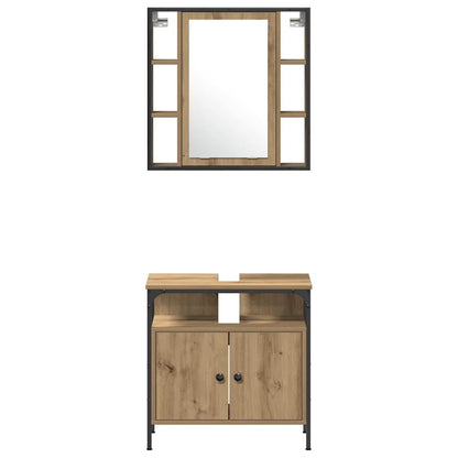 Set di mobili per il bagno 4 pz Rovere artigianale | homemem39