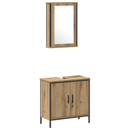 Set di mobili per il bagno 4 pz Marrone 33 x 33 x 185,5 cm | homemem39