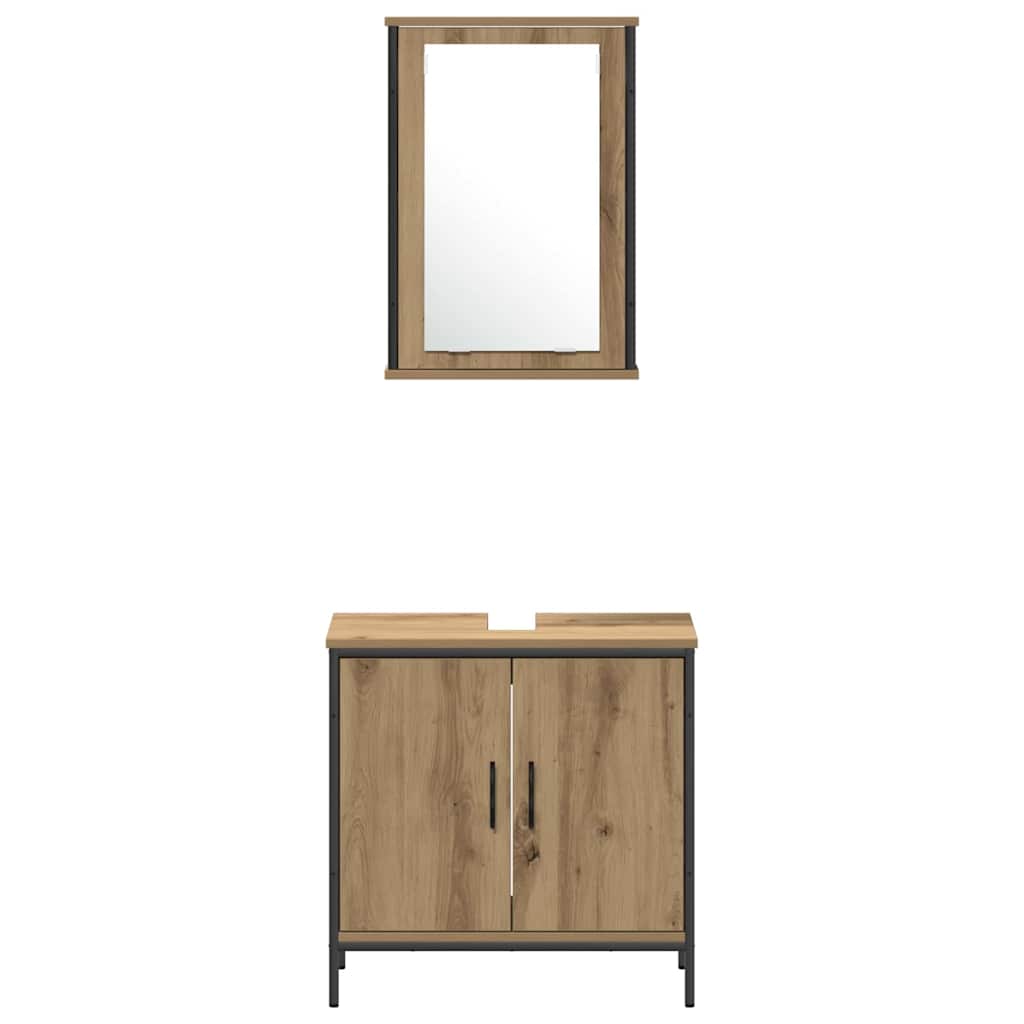 Set di mobili per il bagno 4 pz Marrone 33 x 33 x 185,5 cm | homemem39