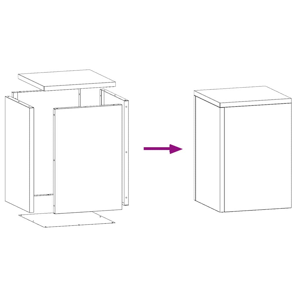 Supporto per piante 2 pcs Bianco 24 x 24 x 35 cm Acciaio