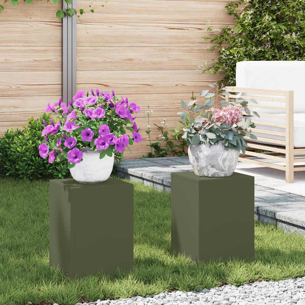 Supporto per piante 2 pcs Oliver verde 24 x 24 x 35 cm Acciaio