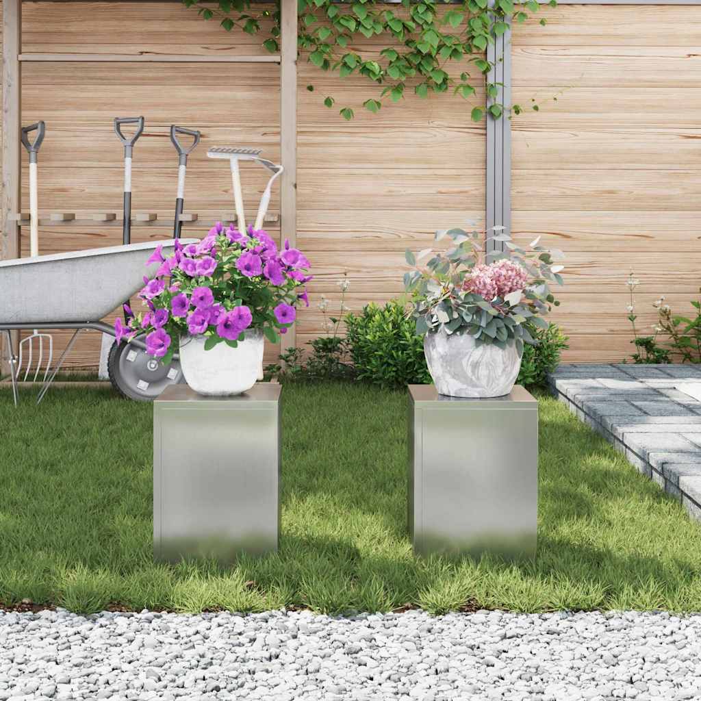 Supporto per piante 2 pcs Argento 24 x 24 x 35 cm