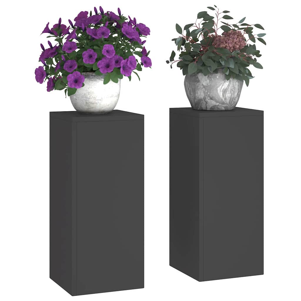 Supporto per piante 2 pcs Nero 24 x 24 x 55 cm Acciaio
