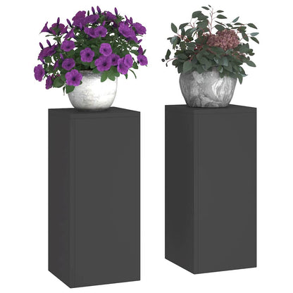 Supporto per piante 2 pcs Nero 24 x 24 x 55 cm Acciaio