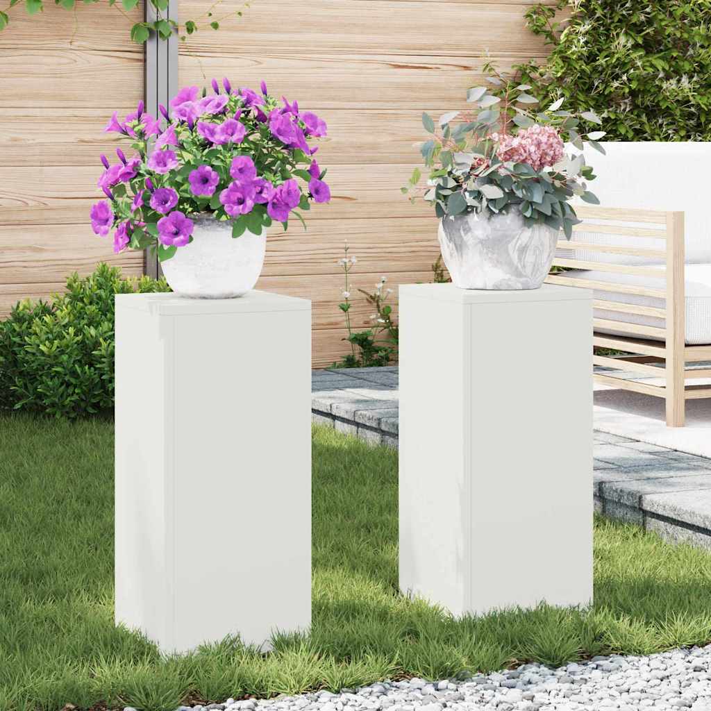 Supporto per piante 2 pcs Bianco 24 x 24 x 55 cm Acciaio | homemem39