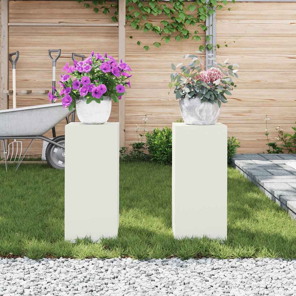 Supporto per piante 2 pcs Bianco 24 x 24 x 55 cm Acciaio | homemem39