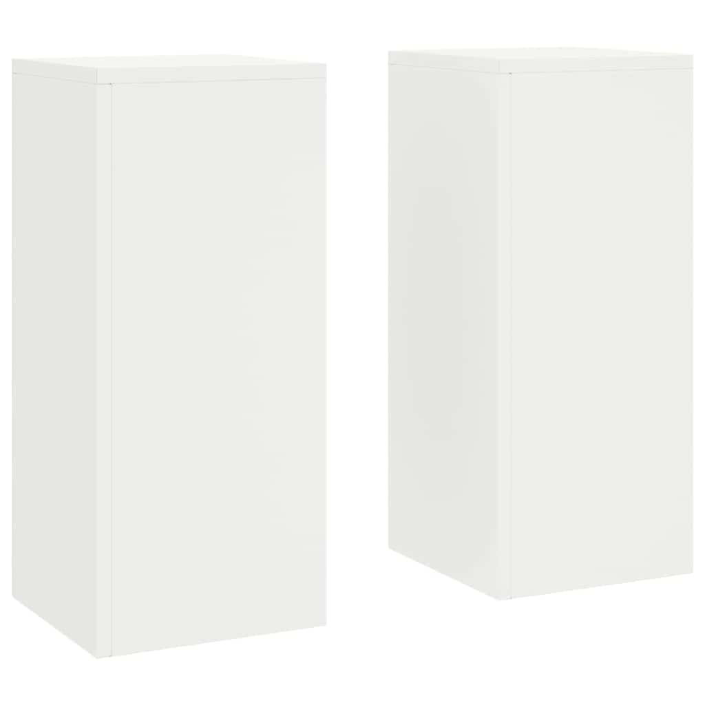 Supporto per piante 2 pcs Bianco 24 x 24 x 55 cm Acciaio | homemem39