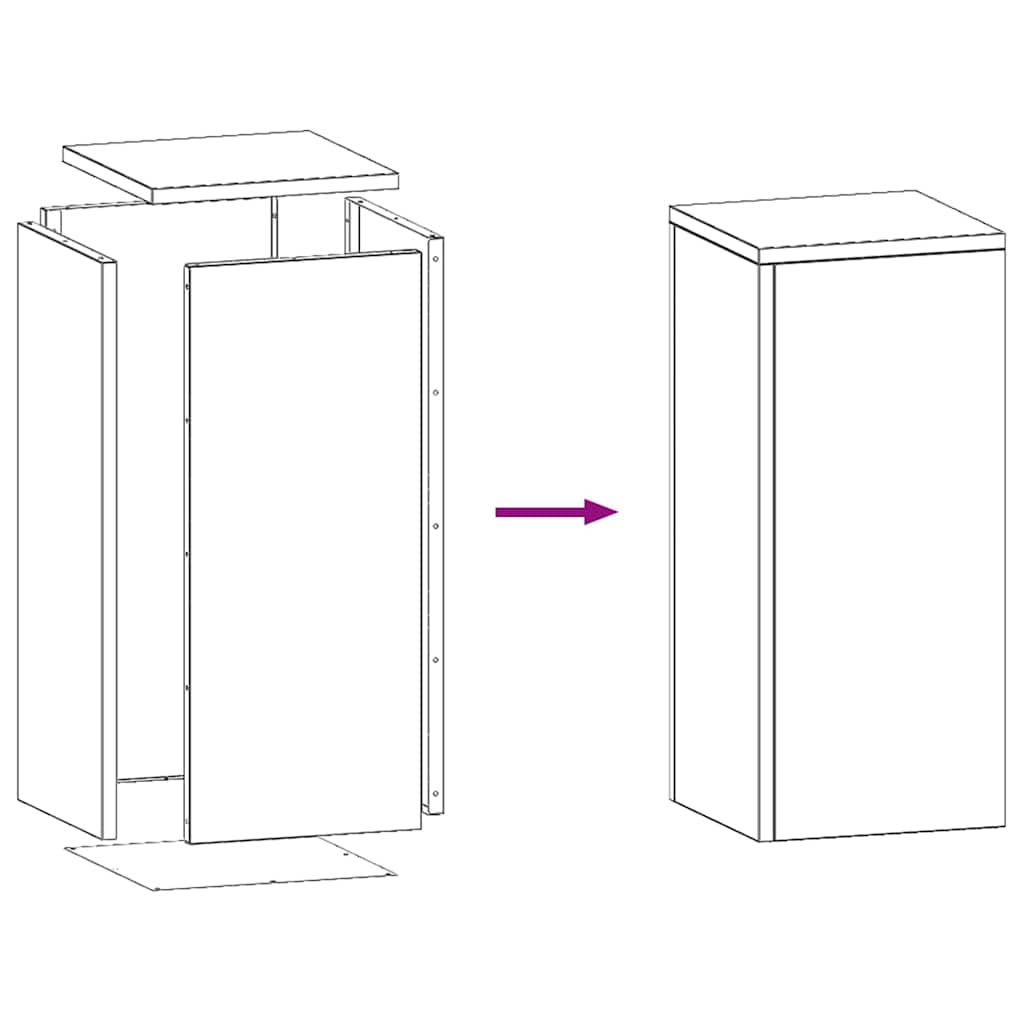 Supporto per piante 2 pcs Antracite 24 x 24 x 55 cm Acciaio
