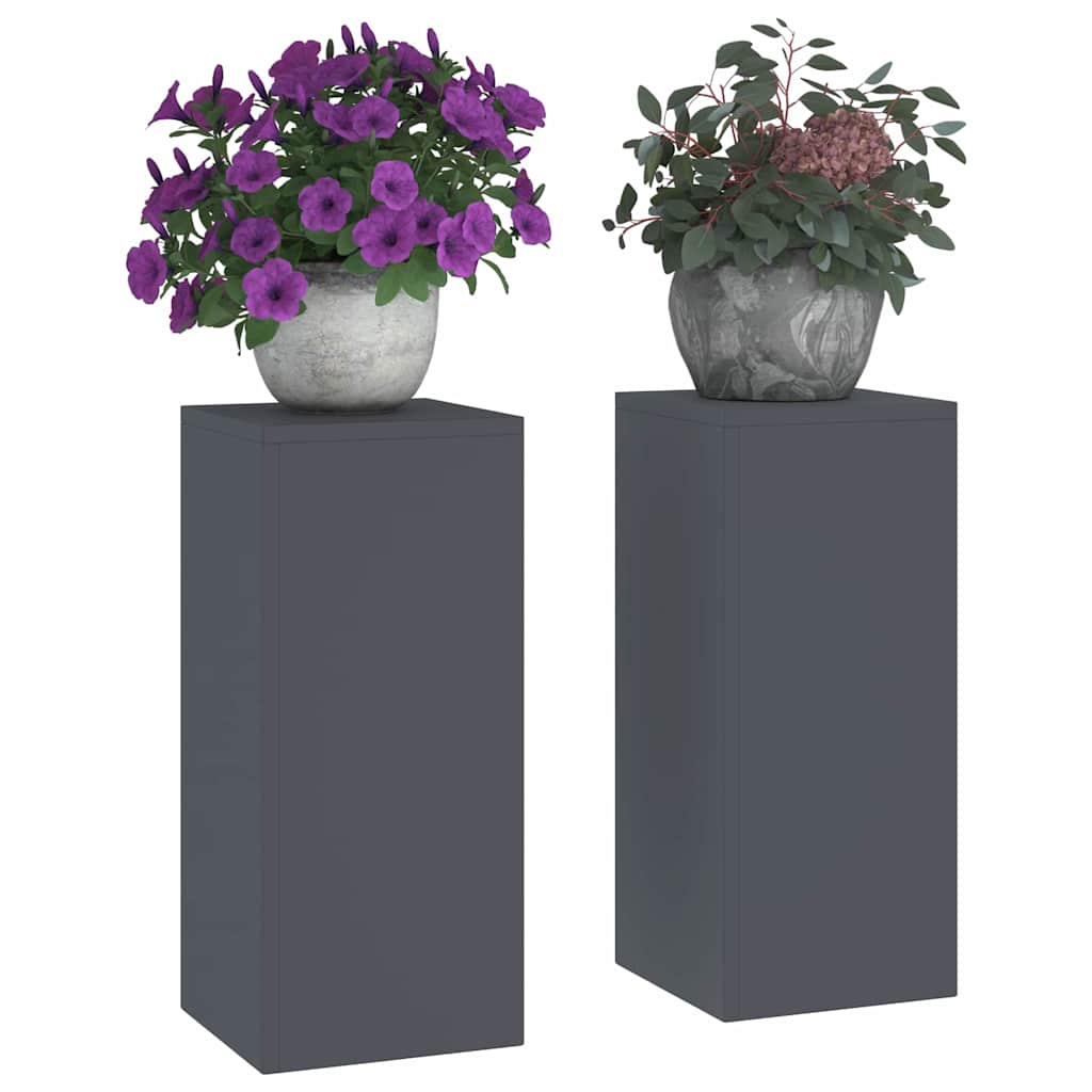 Supporto per piante 2 pcs Antracite 24 x 24 x 55 cm Acciaio