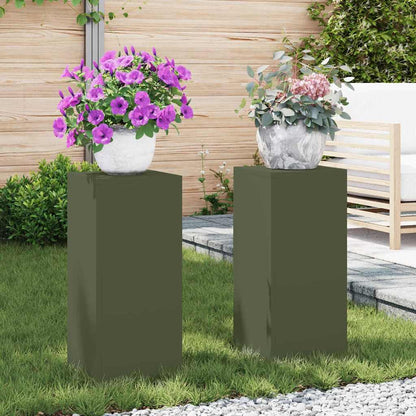 Supporto per piante 2 pcs Oliver verde 24 x 24 x 55 cm Acciaio