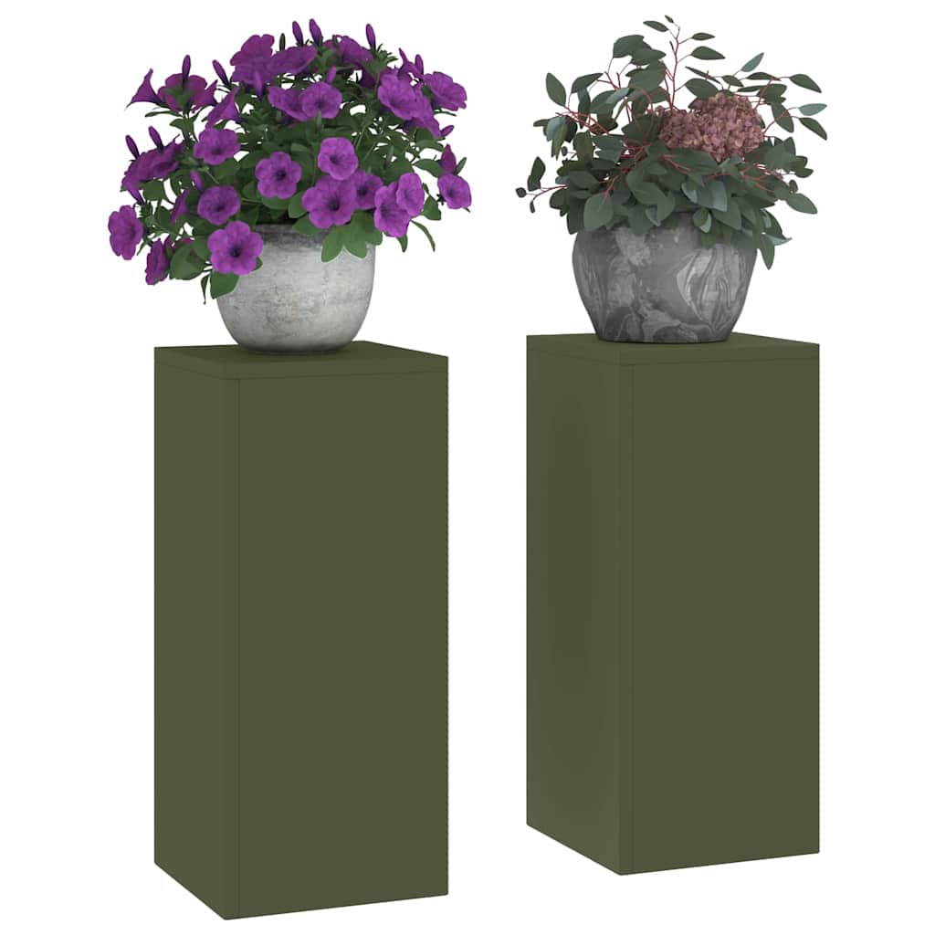Supporto per piante 2 pcs Oliver verde 24 x 24 x 55 cm Acciaio