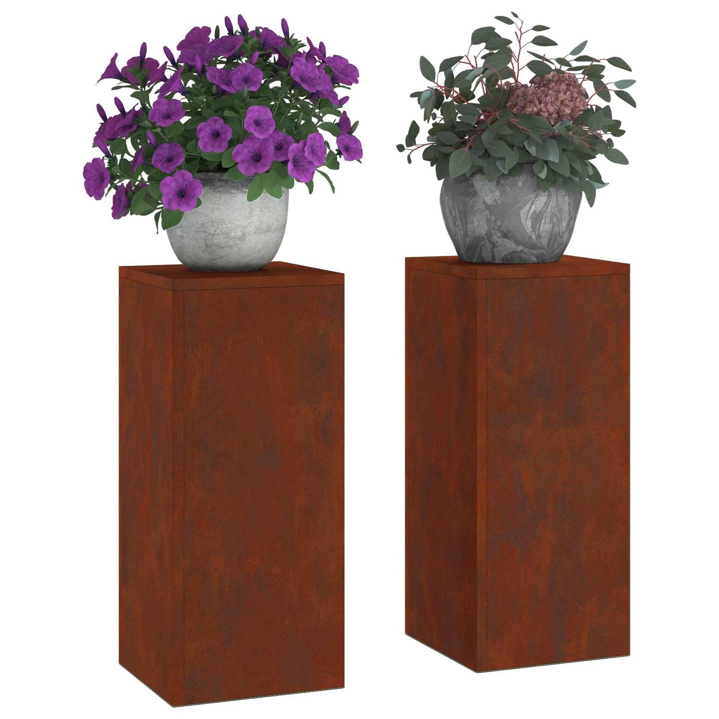 Supporto per piante 2 pcs Ruggine 24 x 24 x 55 cm | homemem39