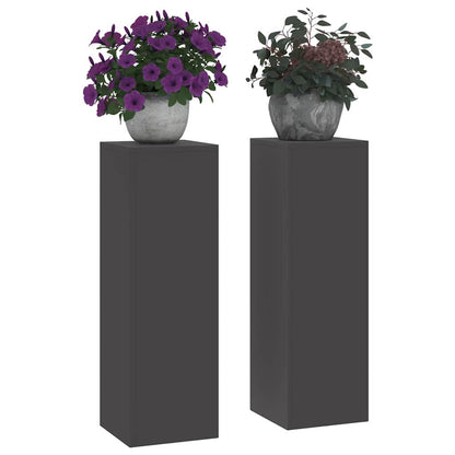 Supporto per piante 2 pcs Nero 24 x 24 x 75 cm Acciaio