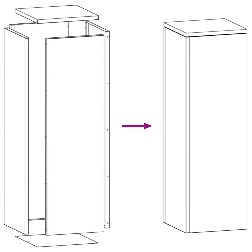 Supporto per piante 2 pcs Bianco 24 x 24 x 75 cm Acciaio | homemem39