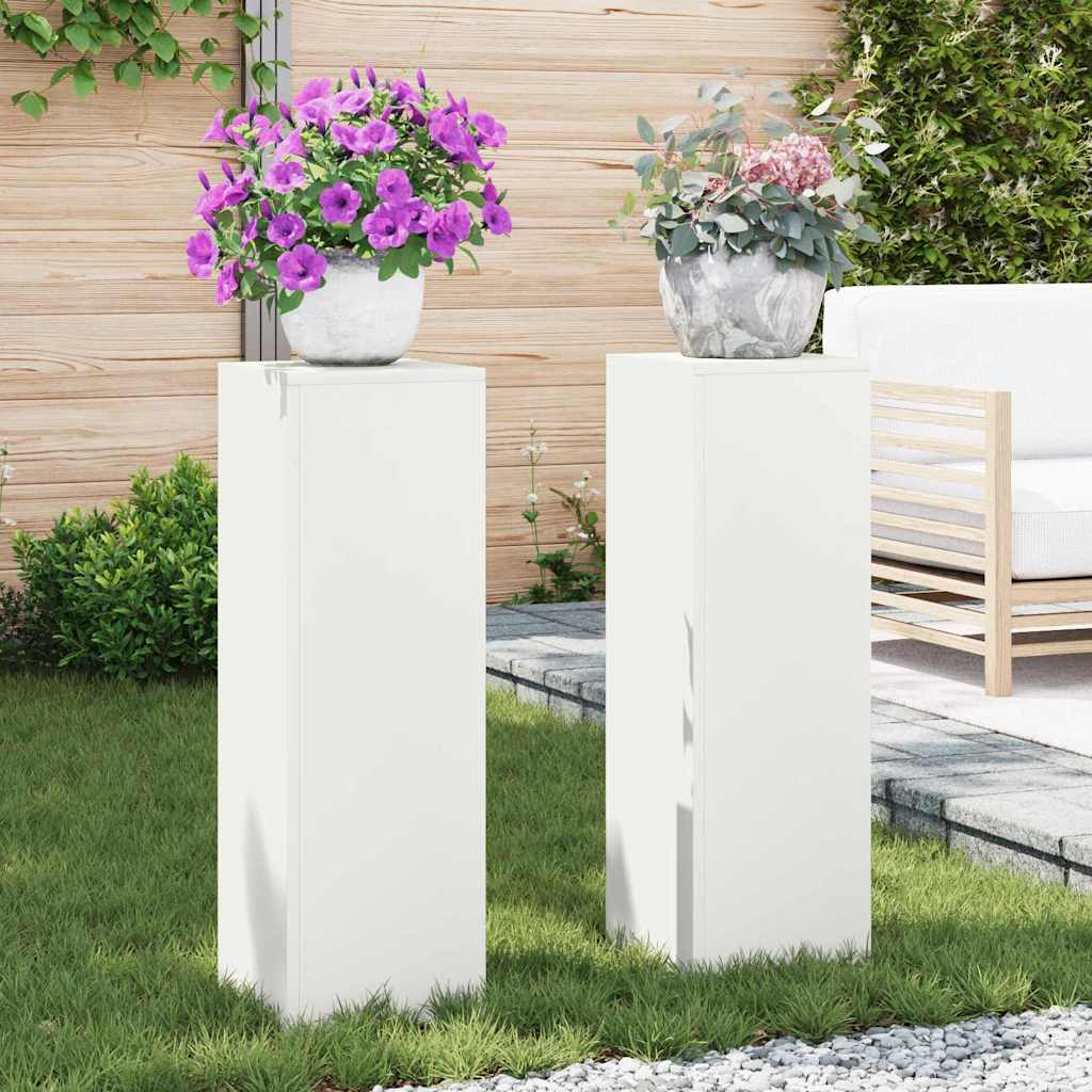 Supporto per piante 2 pcs Bianco 24 x 24 x 75 cm Acciaio | homemem39