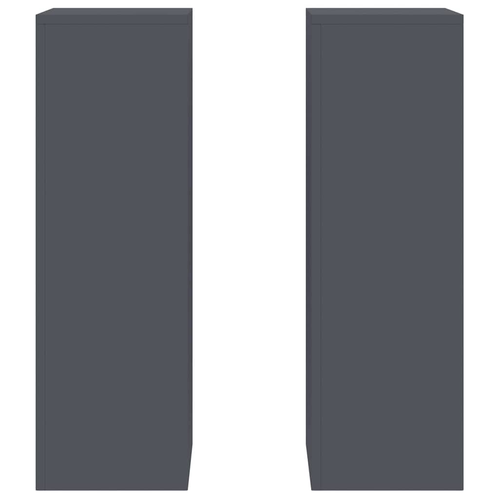 Supporto per piante 2 pcs Antracite 24 x 24 x 75 cm Acciaio