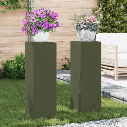 Supporto per piante 2 pcs Oliver verde 24 x 24 x 75 cm Acciaio