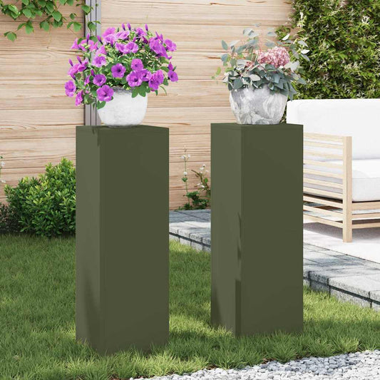Supporto per piante 2 pcs Oliver verde 24 x 24 x 75 cm Acciaio