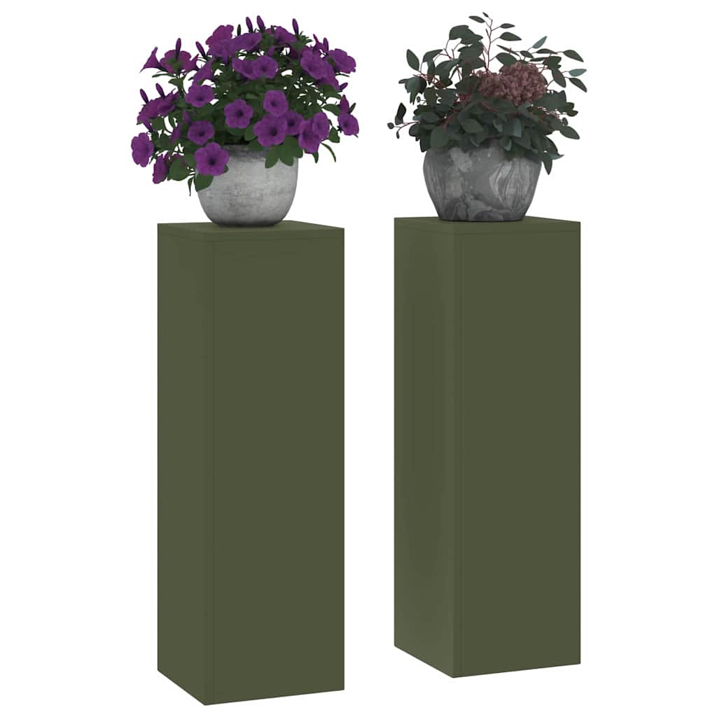 Supporto per piante 2 pcs Oliver verde 24 x 24 x 75 cm Acciaio