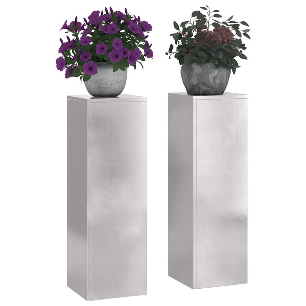 Supporto per piante 2 pcs Argento 24 x 24 x 75 cm