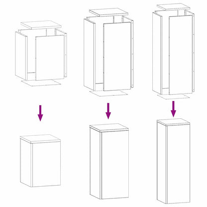 Supporto per piante 3 pcs Bianco Acciaio