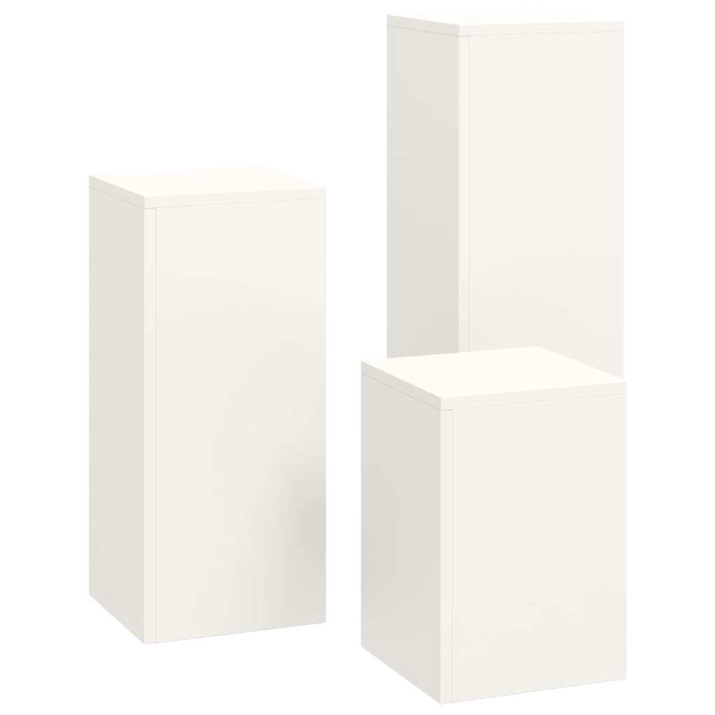 Supporto per piante 3 pcs Bianco Acciaio