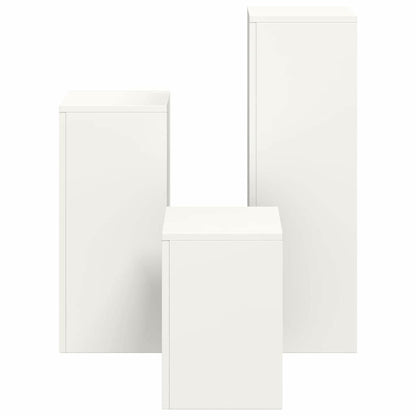 Supporto per piante 3 pcs Bianco Acciaio