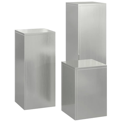 Supporto per piante 3 pcs Argento Acciaio zincato