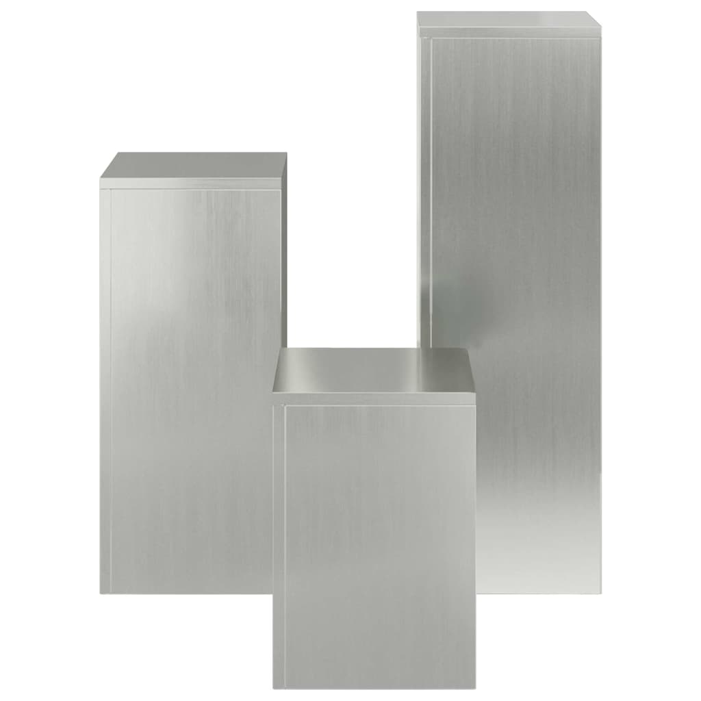 Supporto per piante 3 pcs Argento Acciaio zincato | homemem39