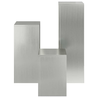 Supporto per piante 3 pcs Argento Acciaio zincato | homemem39