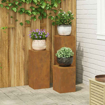 Supporto per piante 3 pcs Ruggine acciaio corten