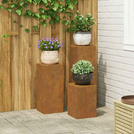Supporto per piante 3 pcs Ruggine acciaio corten