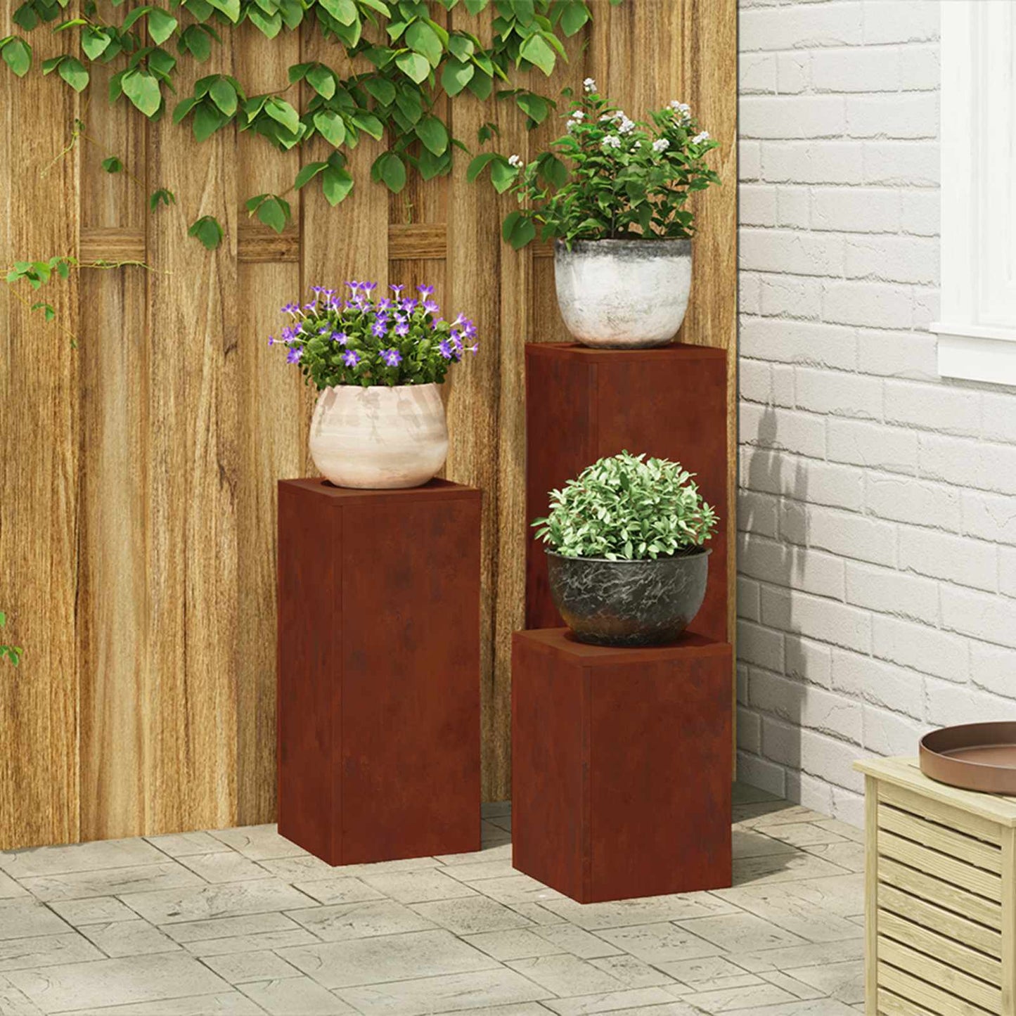Supporto per piante 3 pcs Ruggine