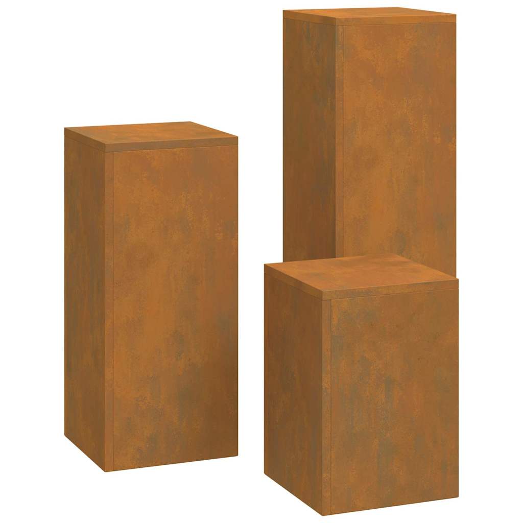 Supporto per piante 3 pcs Ruggine acciaio corten