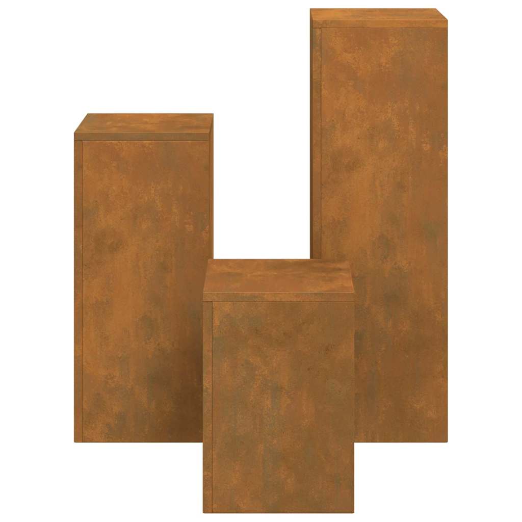 Supporto per piante 3 pcs Ruggine acciaio corten