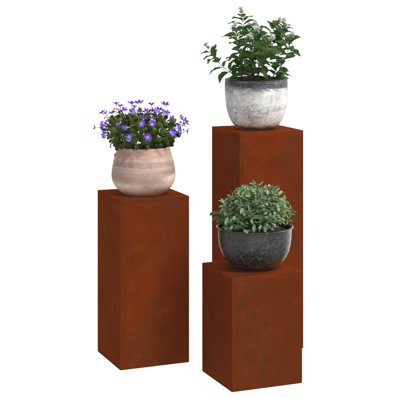 Supporto per piante 3 pcs Ruggine | homemem39