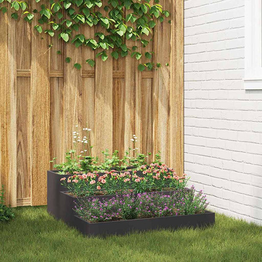 Vaso da giardino Nero 90 x 90 x 35 cm Acciaio laminato a freddo
