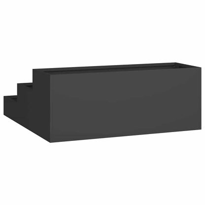 Vaso da giardino Nero 90 x 90 x 35 cm Acciaio laminato a freddo