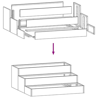 Vaso da giardino Antracite 90 x 90 x 35 cm