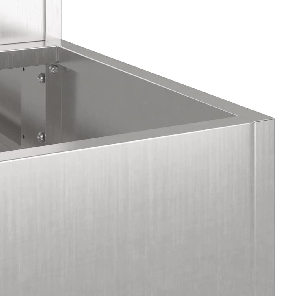 Vaso da giardino Argento 90 x 90 x 35 cm Acciaio inossidabile