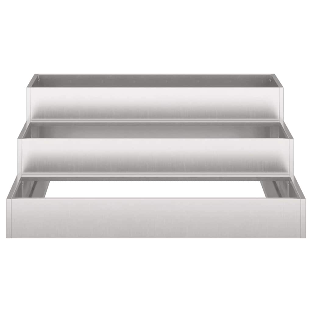 Vaso da giardino Argento 90 x 90 x 35 cm Acciaio inossidabile