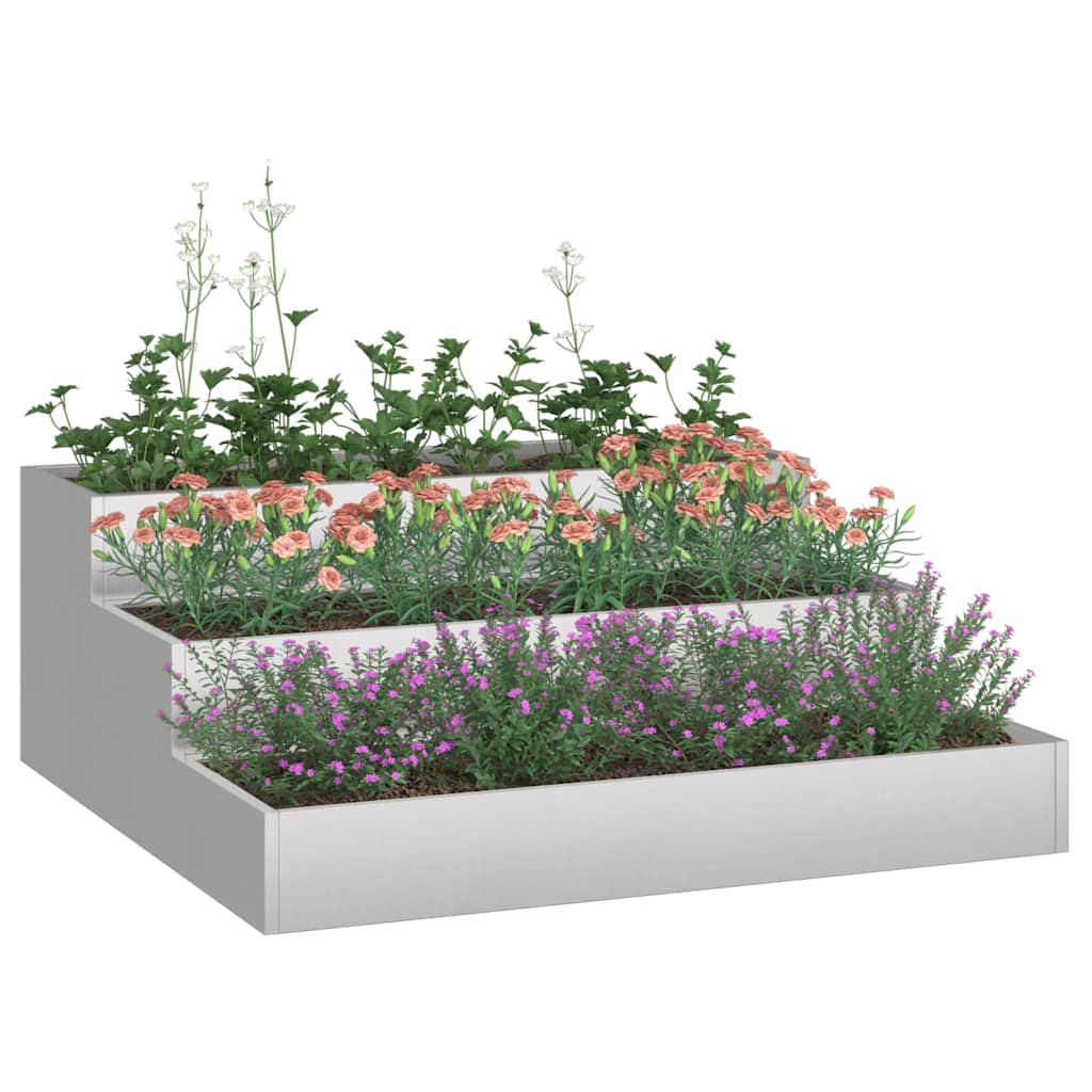 Vaso da giardino Argento 90 x 90 x 35 cm Acciaio inossidabile