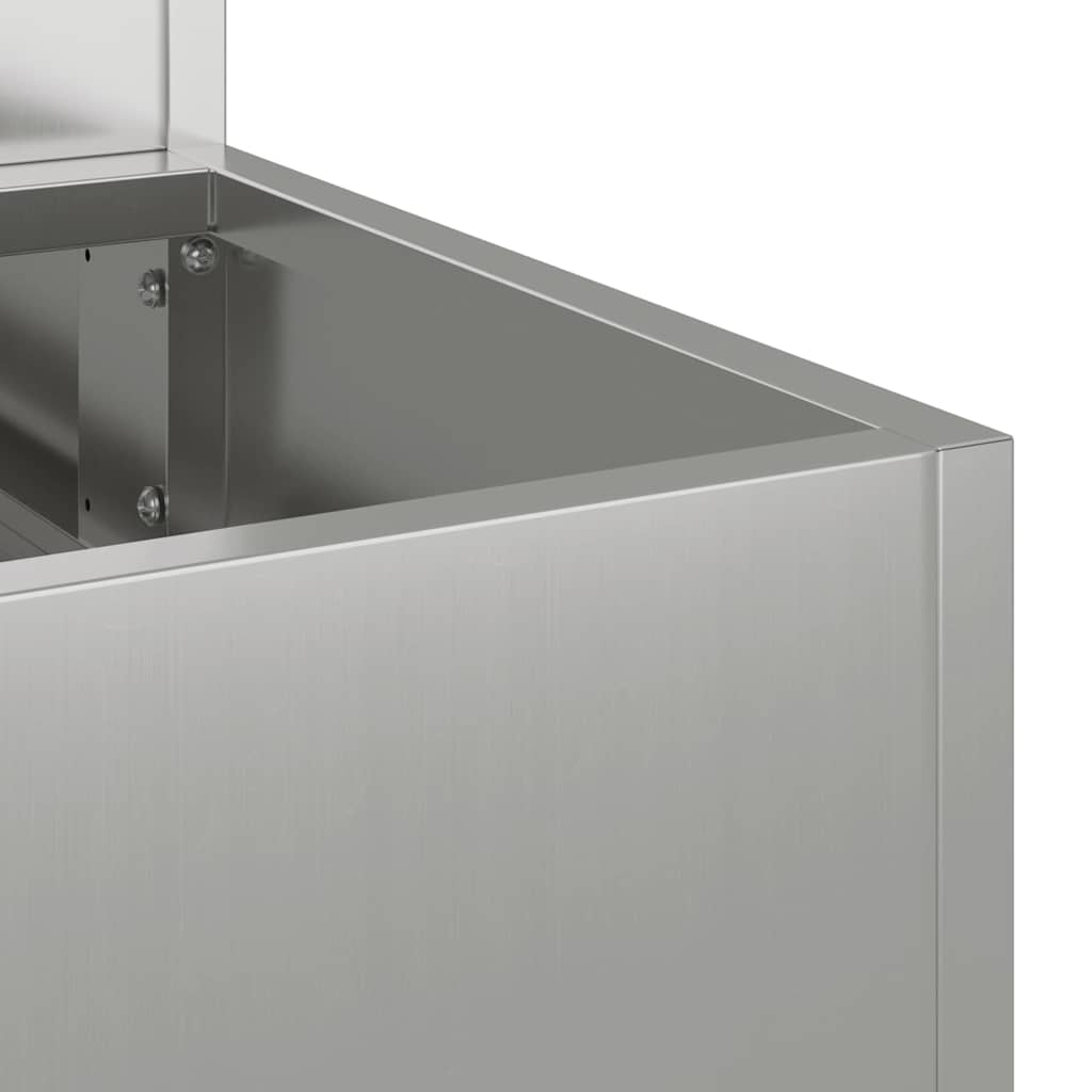 Vaso da giardino Argento 90 x 90 x 35 cm Acciaio zincato