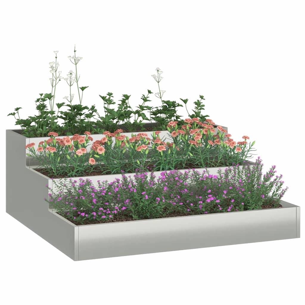 Vaso da giardino Argento 90 x 90 x 35 cm Acciaio zincato