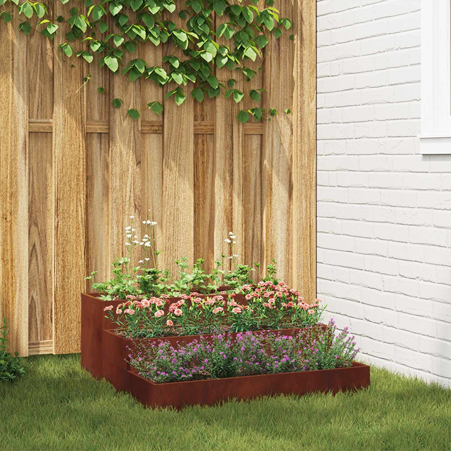 Vaso da giardino Ruggine 90 x 90 x 35 cm | homemem39