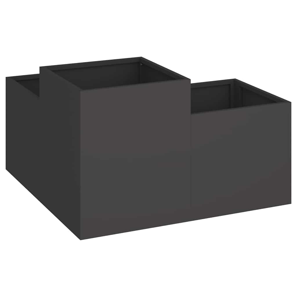 Vaso da giardino Nero 80 x 80 x 48 cm Acciaio