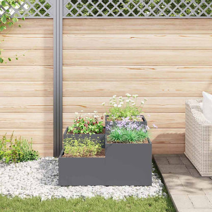 Vaso da giardino Antracite 80 x 80 x 48 cm Acciaio